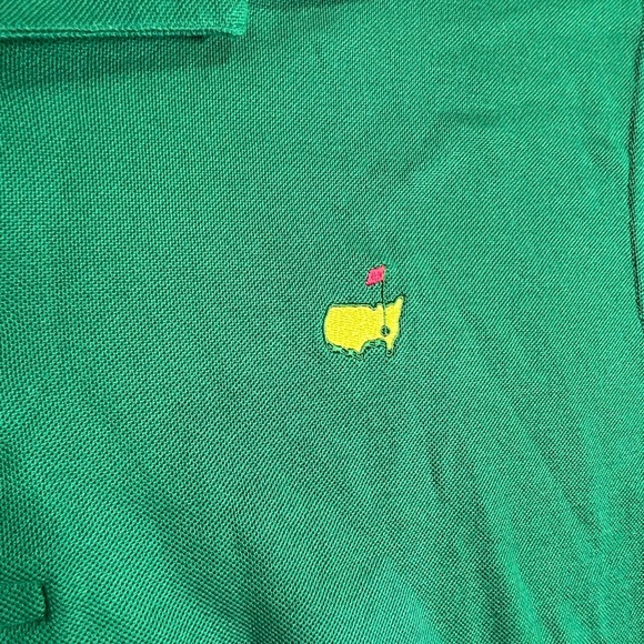 Authentic Genuine Medium Men’s Green Masters Polo Golf Shirt - Picture 5 of 9
